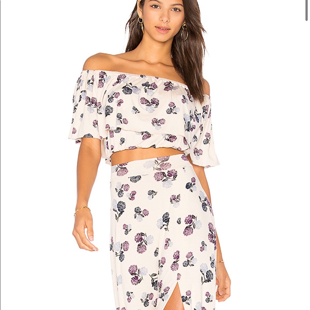 Revolve Clayton Molly Top in Creme Rosette